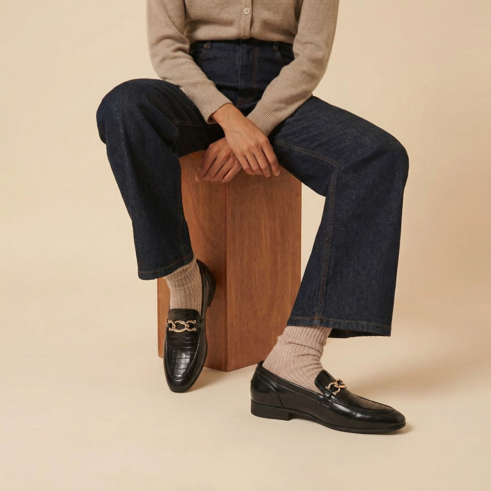 Aristocrat  Black  Horsebit Loafers