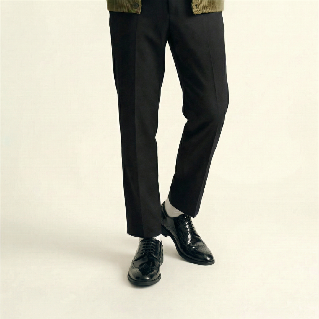 Pair of black dress shoes 